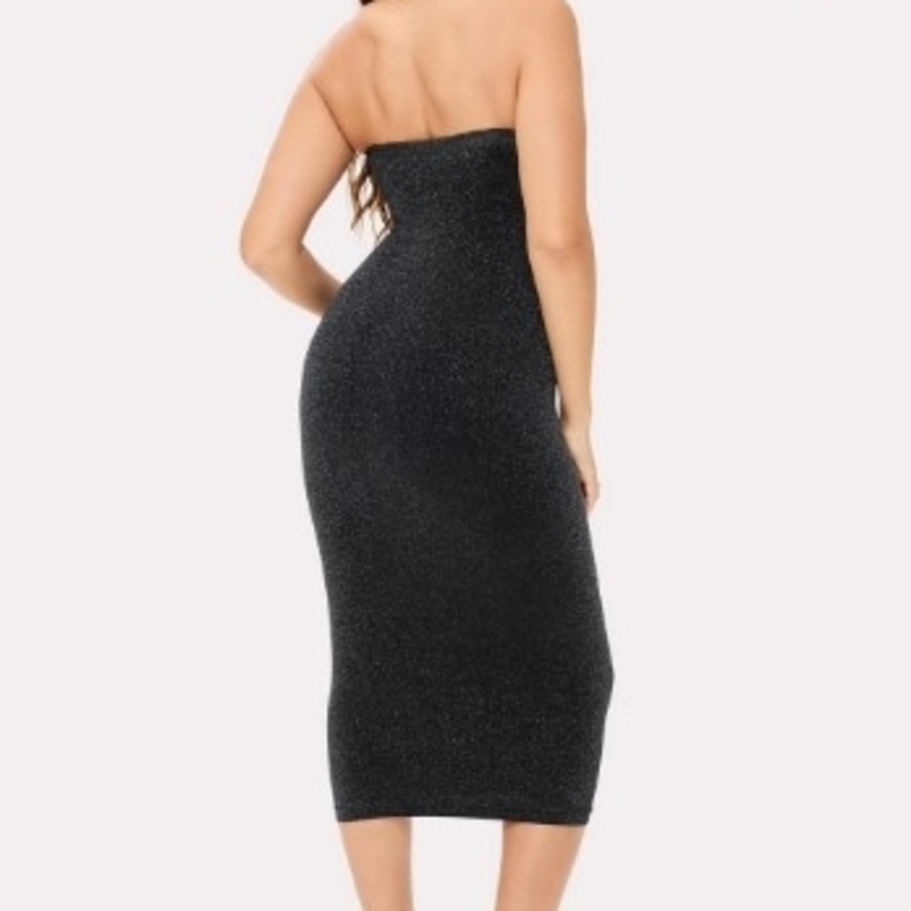 YITTY Sparkling Black Strapless Dress